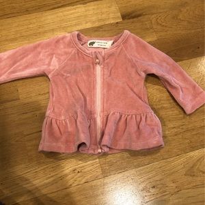 Monica and Andy pink terry zip up